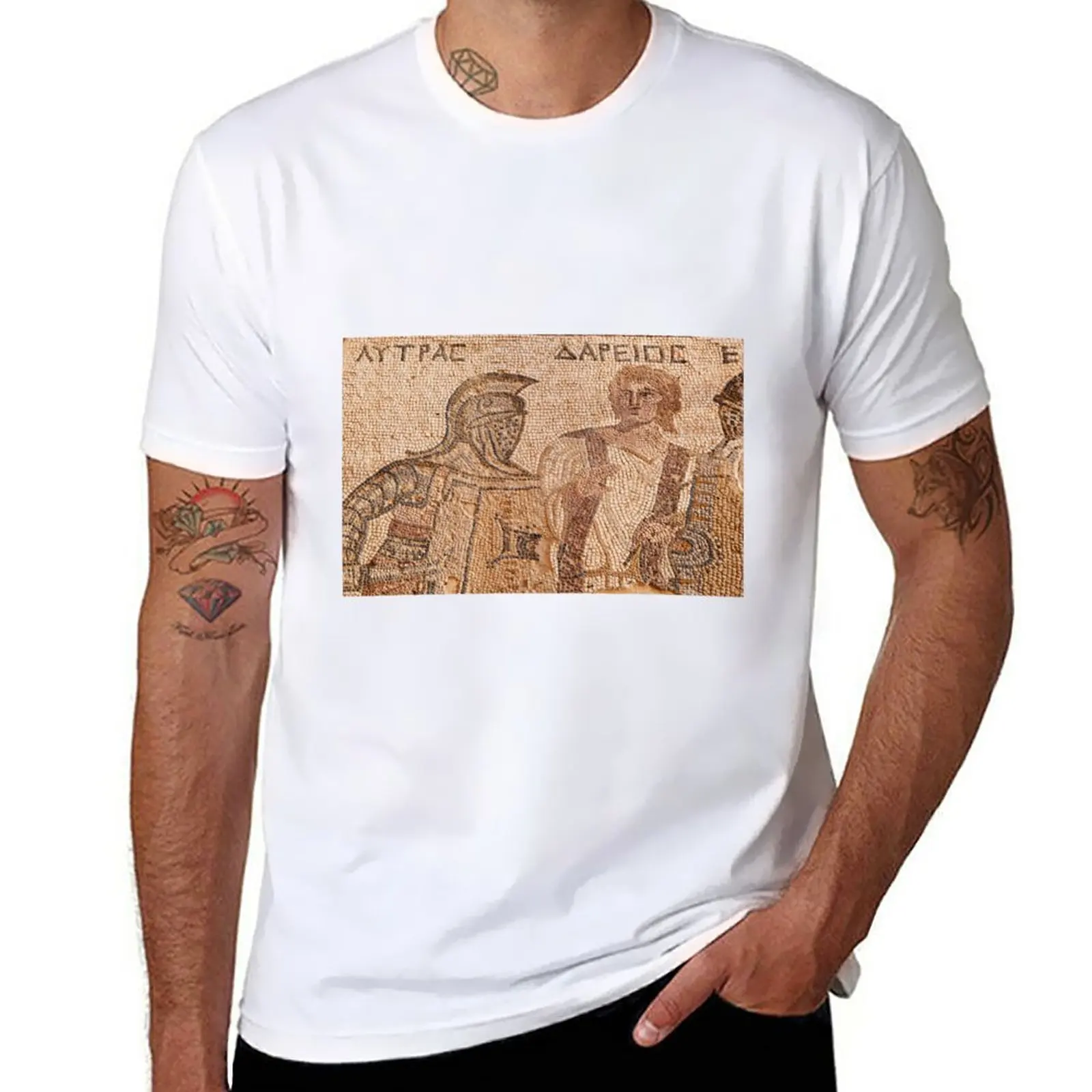 

New Ancient greece art culture mosaic T-Shirt Short sleeve tee shirts graphic tees boys white t shirts fitted t shirts for men