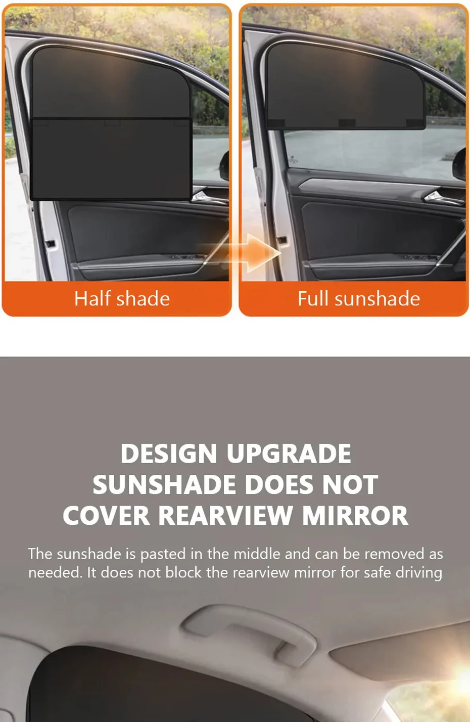 Magnetische Auto-Fenster-Sonnenschutzabdeckung mit Verdicktem Mittelklebeband-Design, UV-Schutzvorhänge, Sonnenschutzabdeckungen für Auto-Zubehör – Detail 4