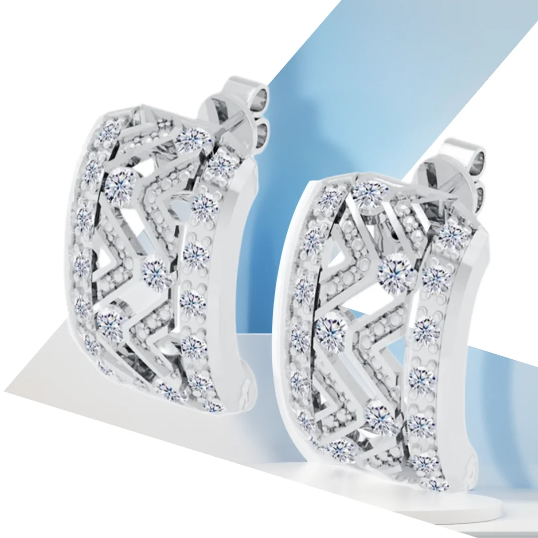 

Серьги женские с муассанитом, серебро 925 пробы, 18 К