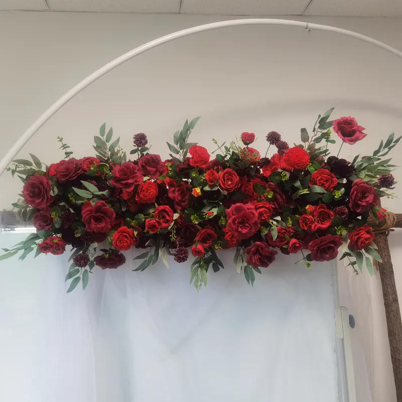 Description Picture 5 of item50/100CM DIY Wedding Flower Wall Arrangement Supplies Silk Peonies Rose Artificial Floral Row Decor Marriage Iron Arch Backdrop
