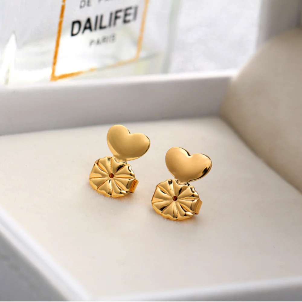 Women Earrings Back Lifter Gold Color Silver Color Copper Butterfly Heart  Love Earrings New Fashion Jewelry Accessories