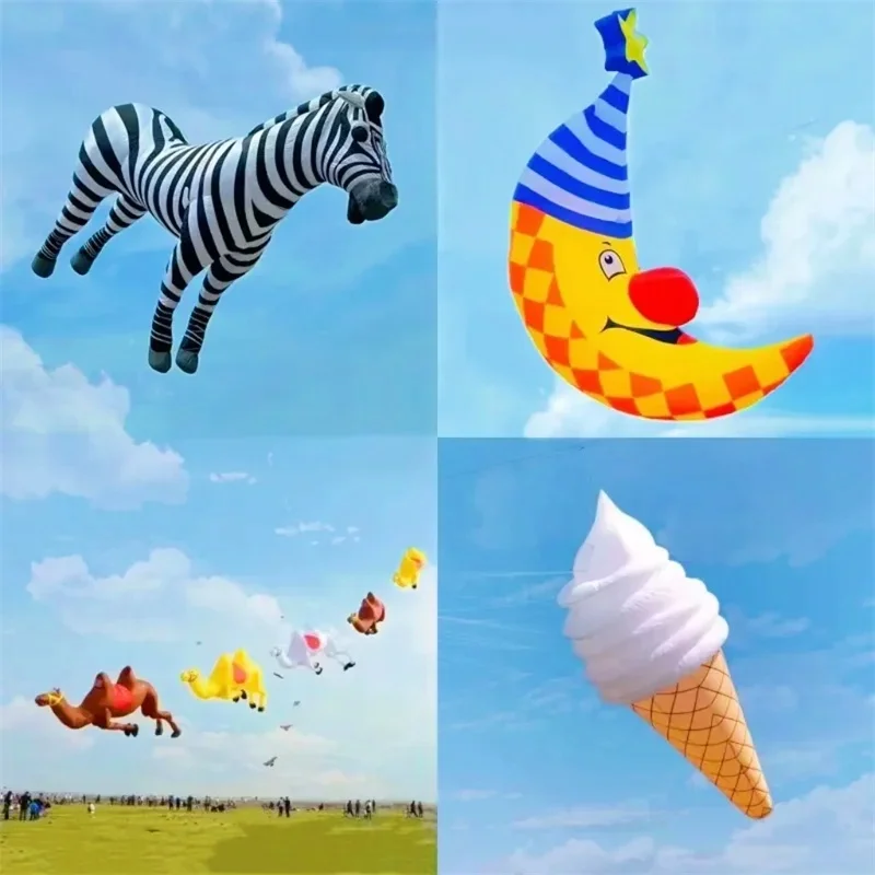 

Free shipping 10m Moon Cartoon kites for adults new camel soft giant 3d animal Zebra Kite inflatable kite windsock inflatable