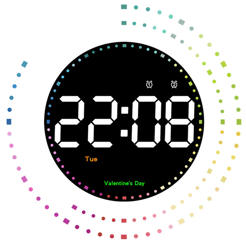10-Inch Colorful LED Calendar Clock 2