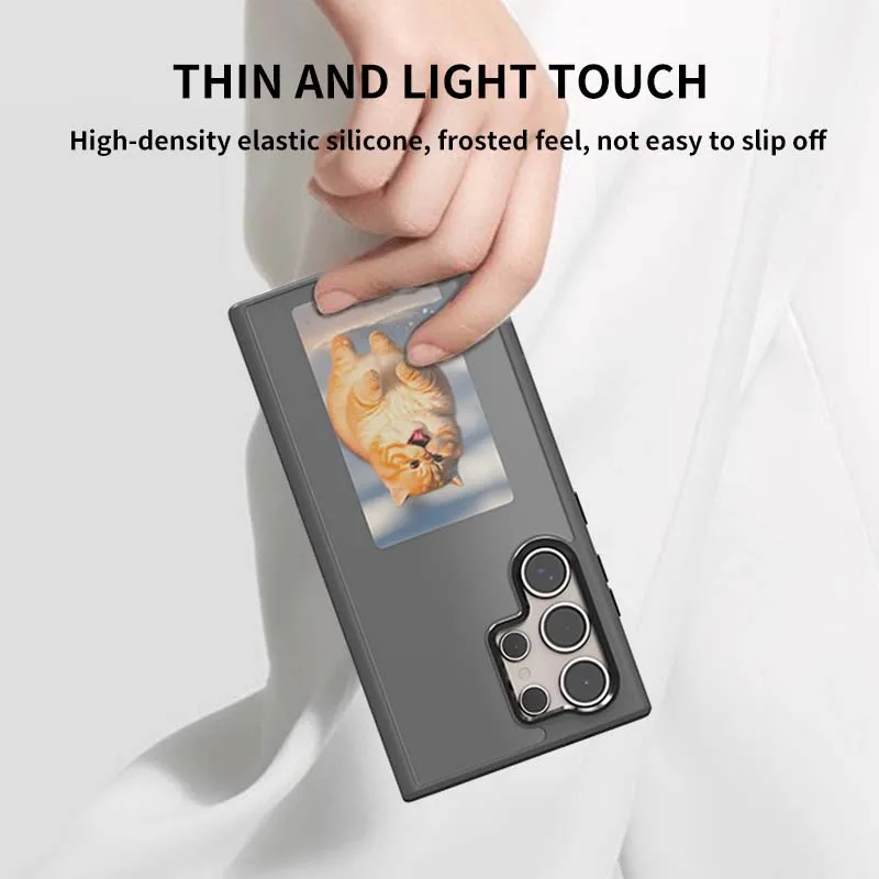 Next-Gen DIY AI Smart Multi-Color Ink Screen Projection Phone Case - High-End Frosted Finish with NFC