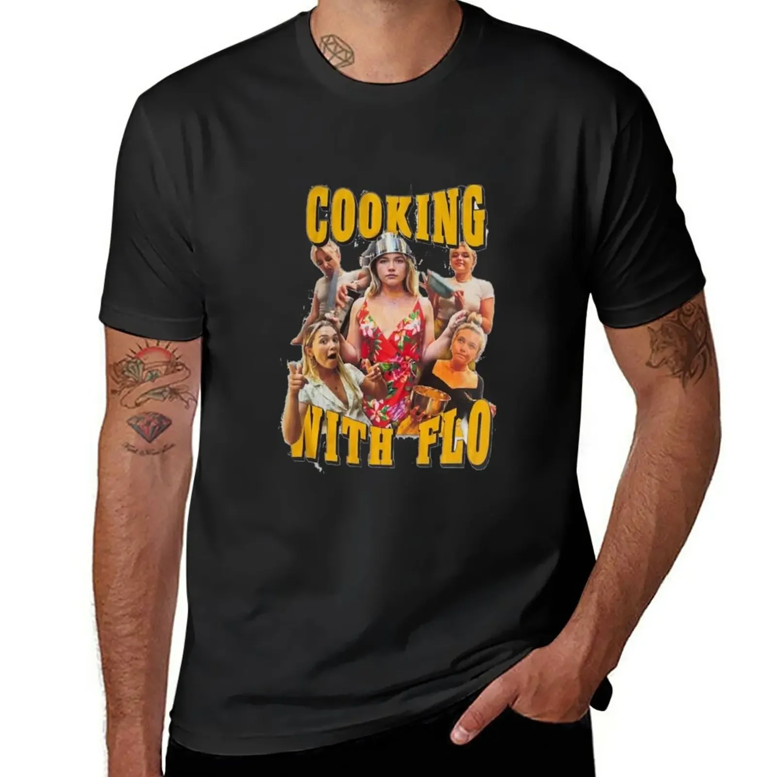 

cooking with flo Active funny T-Shirt anime plus size tops kawaii clothes t shirts men