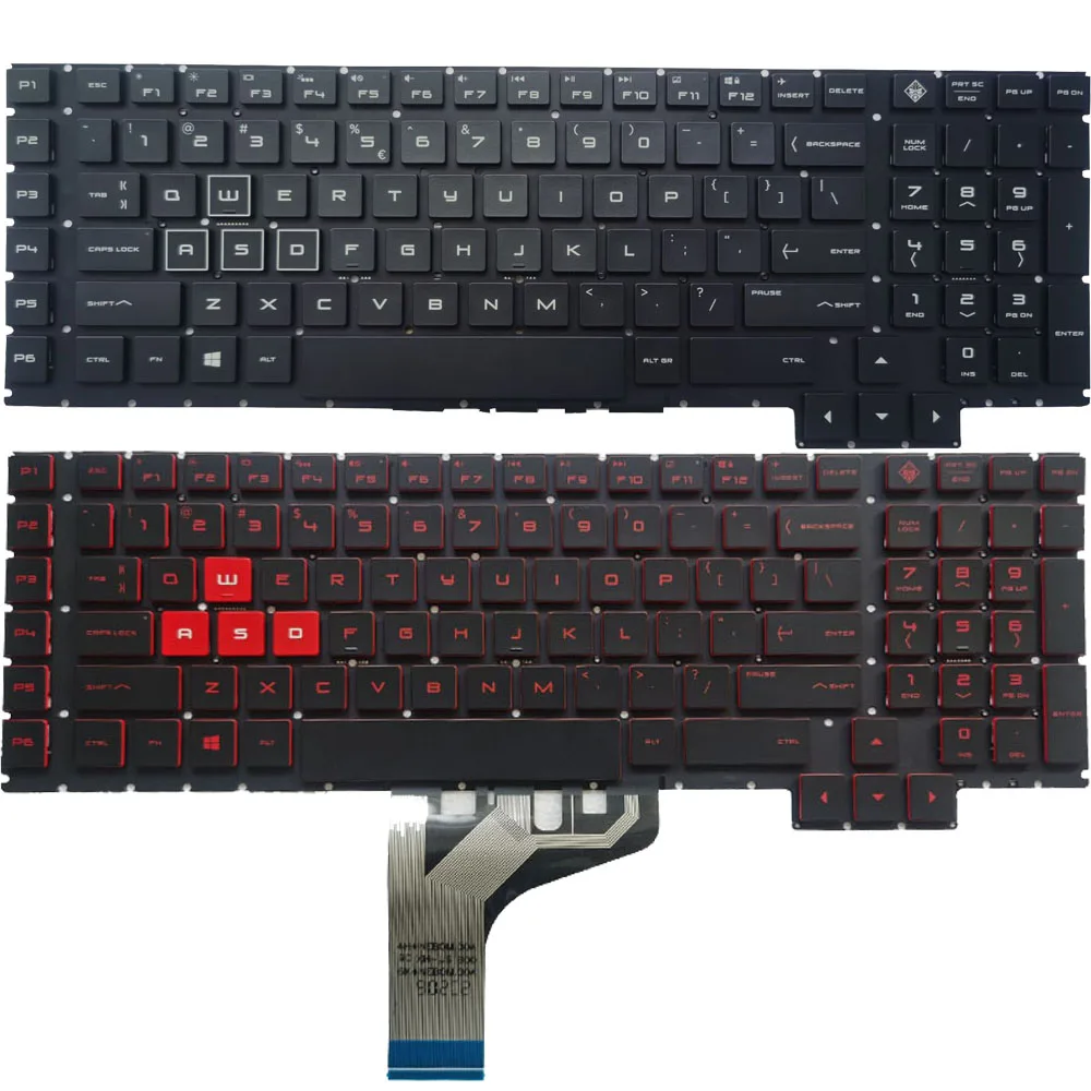 Teclado Retroiluminado dos Eua para hp Omen 17-an 17-an000 17-an013tx 17-an010ca 17-an020ca Layout em Inglês Nsk-xh0ln Novo