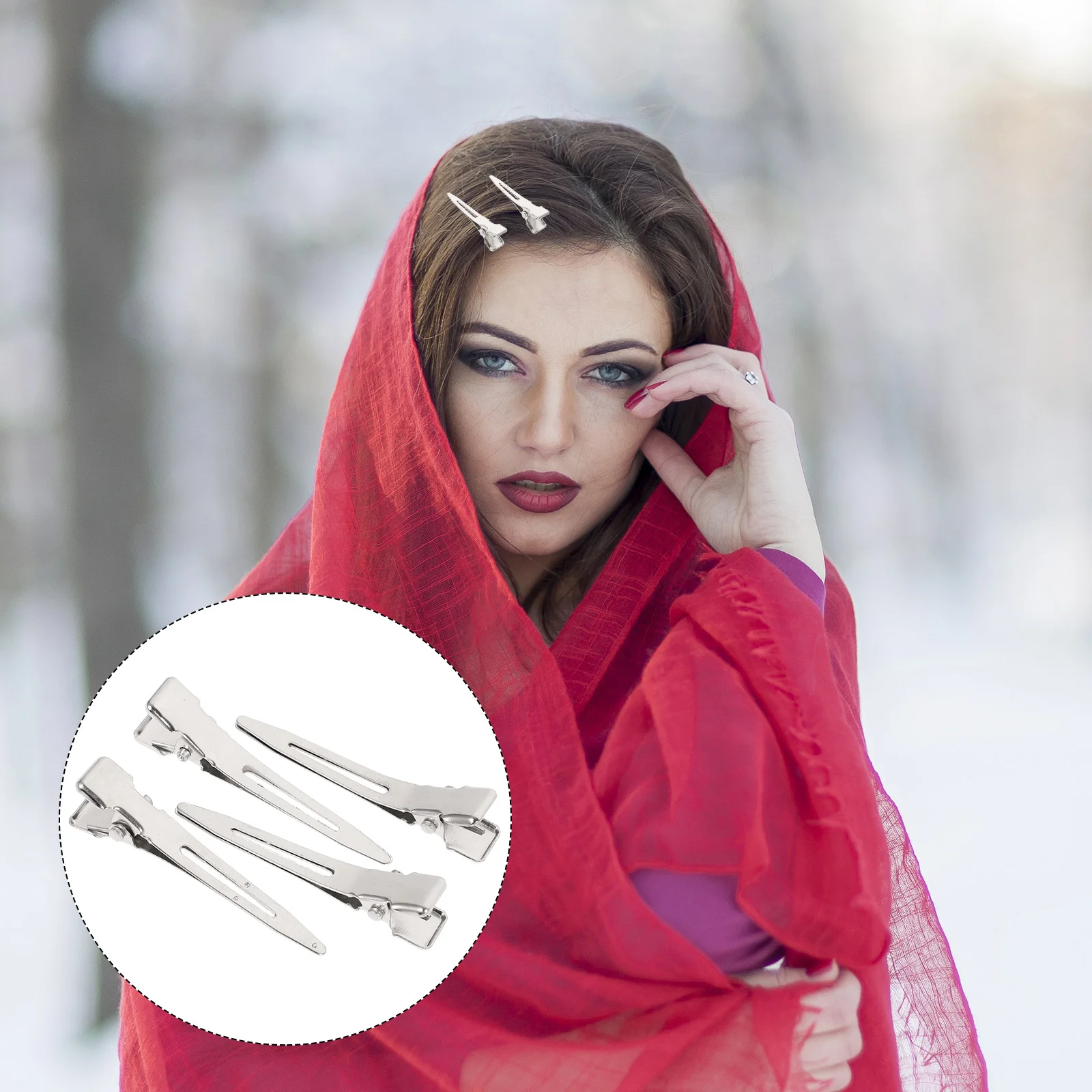 

50 Pcs Clip Bobby Pins for Thick Hair Barrettes Aluminum Alloy Clips Plating Duckbilled Hollow Out Hair Barrettespins Women's