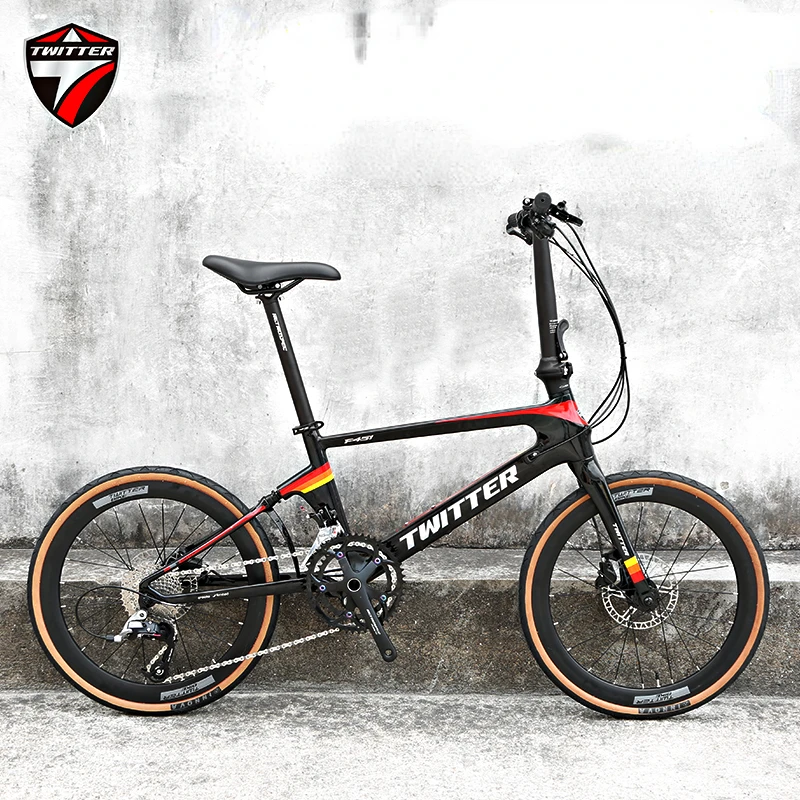 

TWITTER bicicletas Holographic F451 RS-22S Hydraulic Disc Brake T900 Carbon Fiber Folding Mountain Bike 20 inch wheel diameter