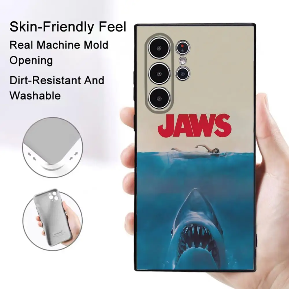 Classic Horror Movie Jaws Frosted Full Cover Soft Phone Case