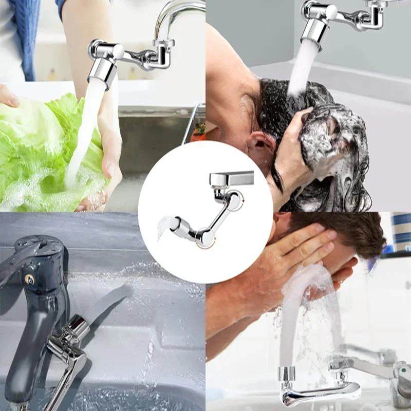 Faucet Sprayer Head Multifunction 1080&deg; Rotation Faucet Sprayer Head 22/24mm Adaptor Faucet Extender Aerator Splash Bubbler Nozzle Kitchen Tap Tools