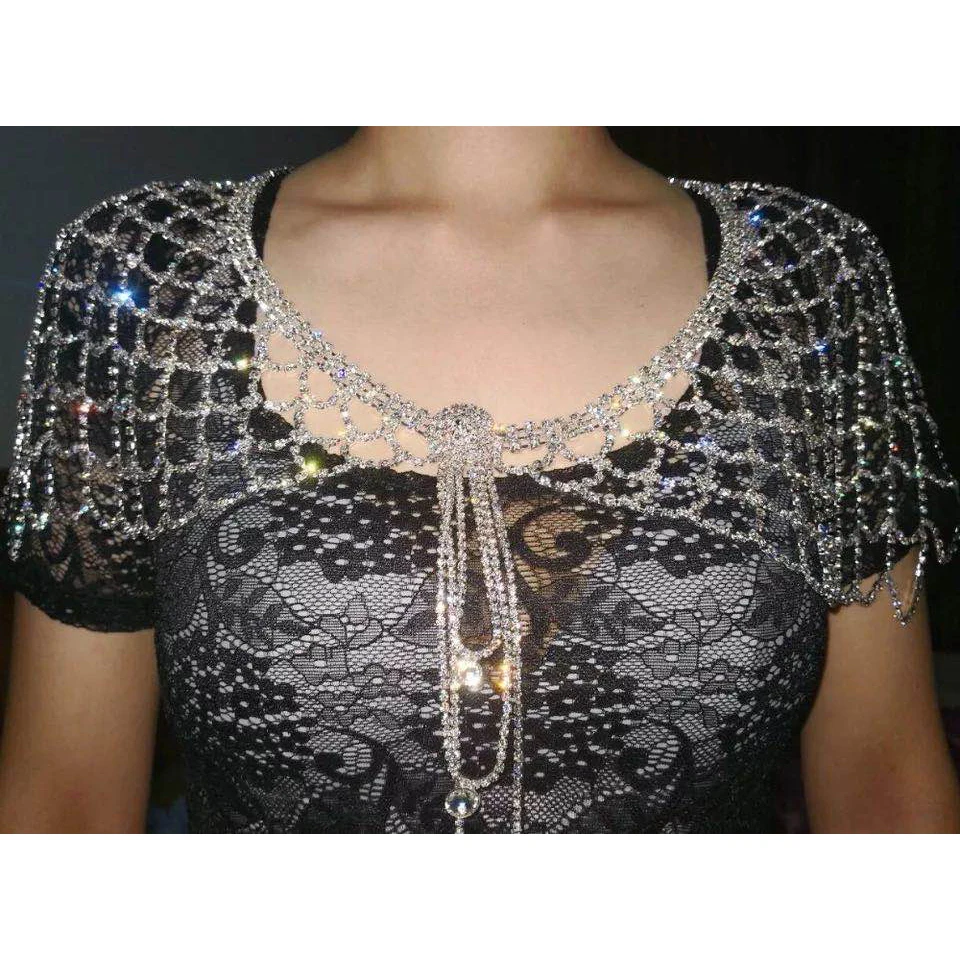 The latest handmade luxury all rhinestone hollow sexy body chain bra strap underwear bikini party dress body jewelry body chain