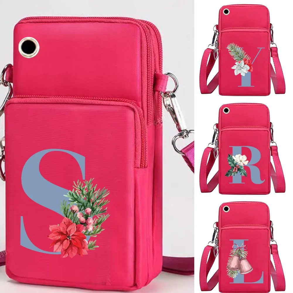 New Mobile Phone Bag Universal For  Iphone 11/Xiaomi/Oppo/Huawei/Lg Wallet Blue Letters Print Crossbody Shoulder Bags Arm Pack