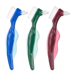 3 Pcs Fake Teeth Double Headed False Toothbrush Cleaner Denture Care Sided Cleaning