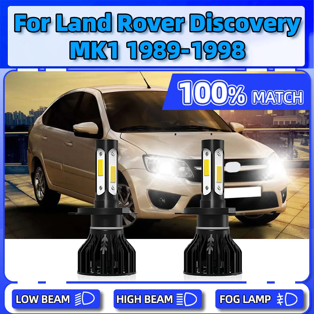 

2Pcs LED Headlight Bulbs 120W Plug And Play Auto Head Lamps For Land Rover Discovery MK1 1989-1992 1993 1994 1995 1996 1997 1998