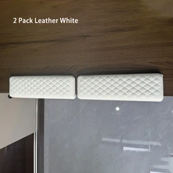 Ergonomic Memory Foam Desk Edge Cushion with Adjustable Non - Slip Grip (2 Pack leather white)