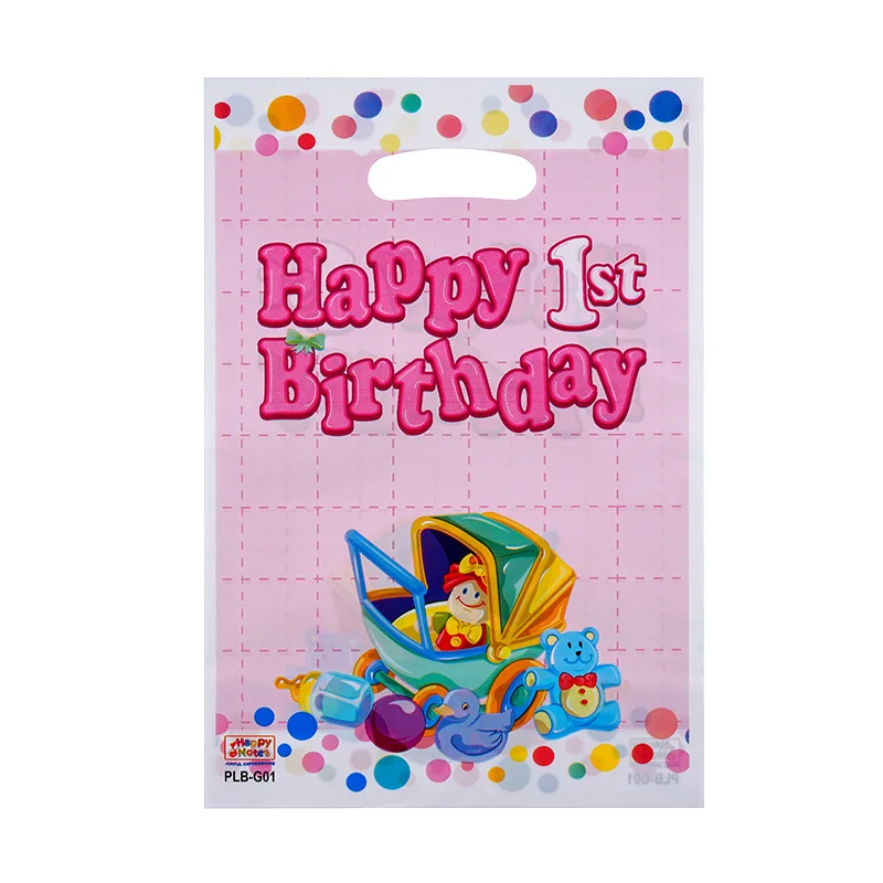 thumbnail image 1 of 10-50 bolsas de regalo impresas con lunares, bolsas de plástico para dulces, bolsas de botín para fiestas infantiles, suministros de decoración para fiestas de cumpleaños de niños y niñas, 1 of 5