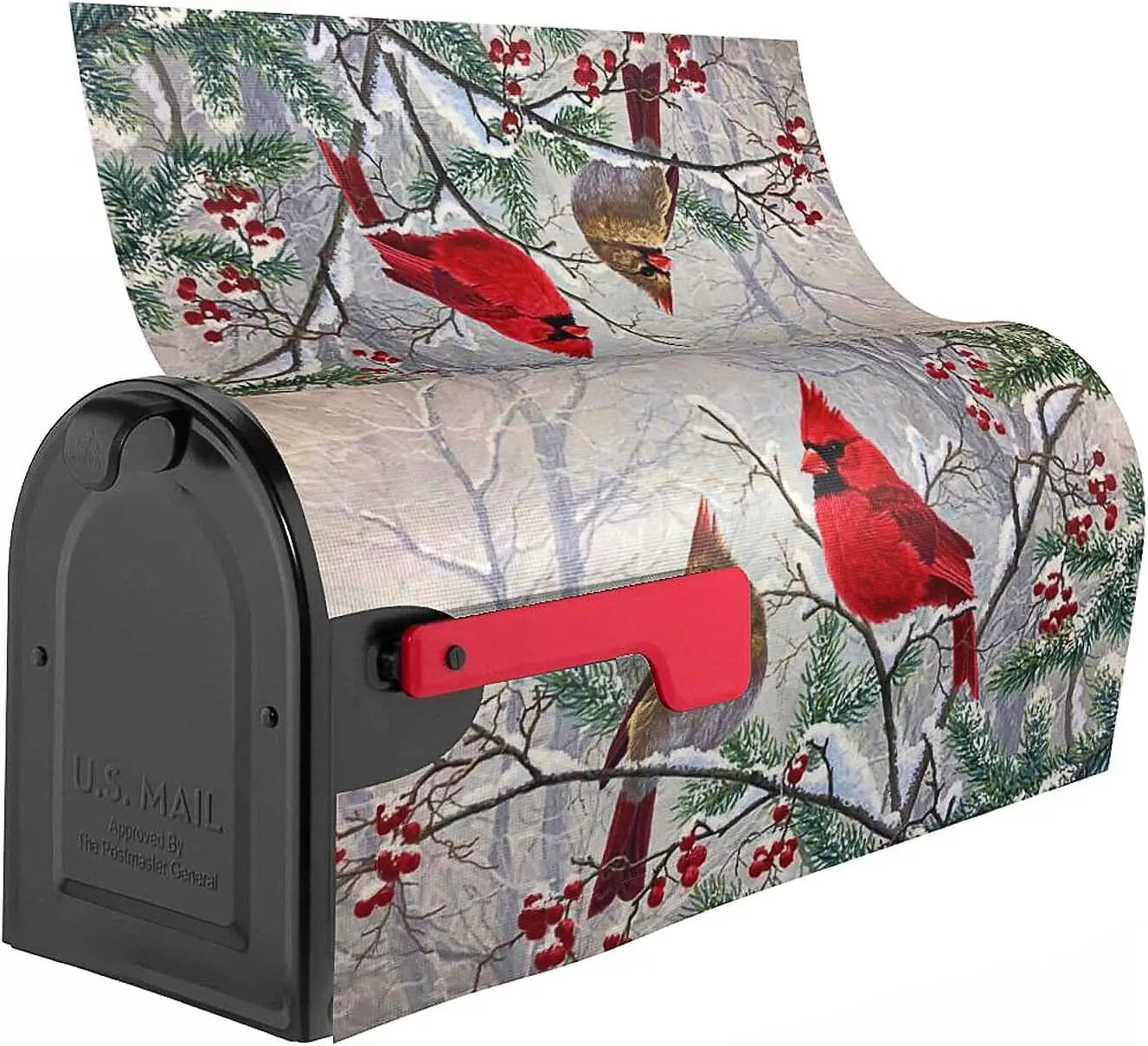Winter Mailbox Covers Magnetic Bird Cardinal Mailbox Cover Winter Wraps 18" X 21" Holiday Garden Mailboxs Decorations