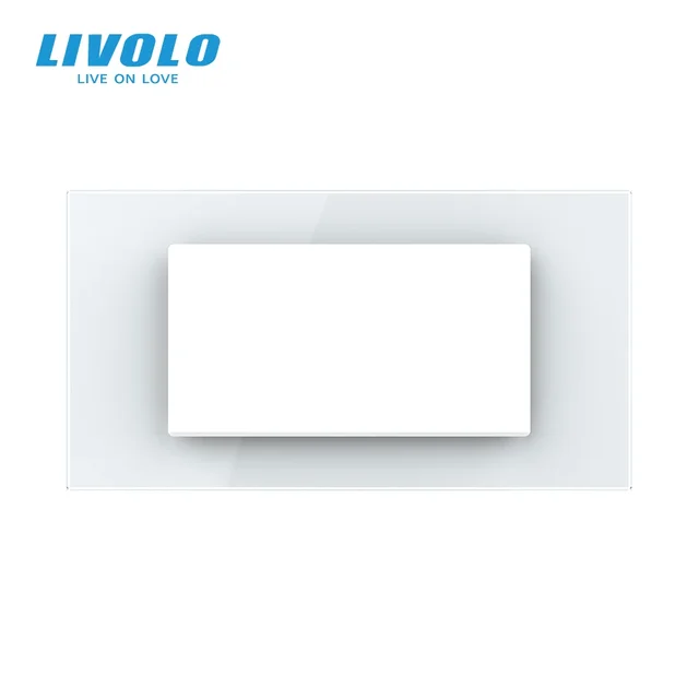 LIVOLO Big Hole สําหรับซ็อกเก็ตคู่โมดูลสวิทช์,แก้วคริสตัลเพิร์ล, แผงเดี่ยวพร้อมรู 142 มม.* 80 มม. 1