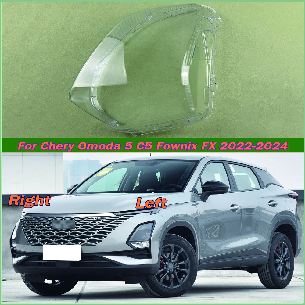 

For Chery Omoda 5 C5 Fownix FX 2022-2024 Headlight Cover Transparent Lampshade Headlamp Shell Plexiglass Replace Original Lens