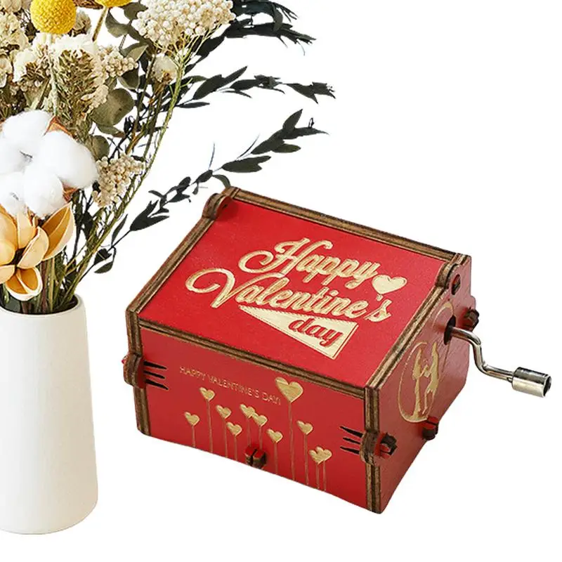 

Красная музыкальная шкатулка, красный античный деревянный подарок для влюбленных, уникальный подарок для влюбленных, парня, девушки, мужа, жены на Рождество