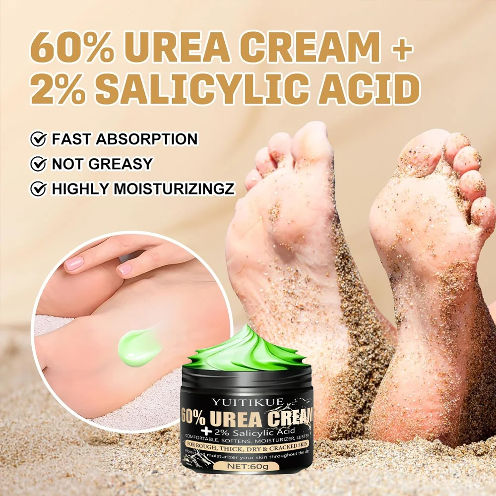YUITIKUE 60% Urea Cream2% Salicylic Acid ComfortSuitable for rough, thick, dry, and cracked skinMoisturizes your skin