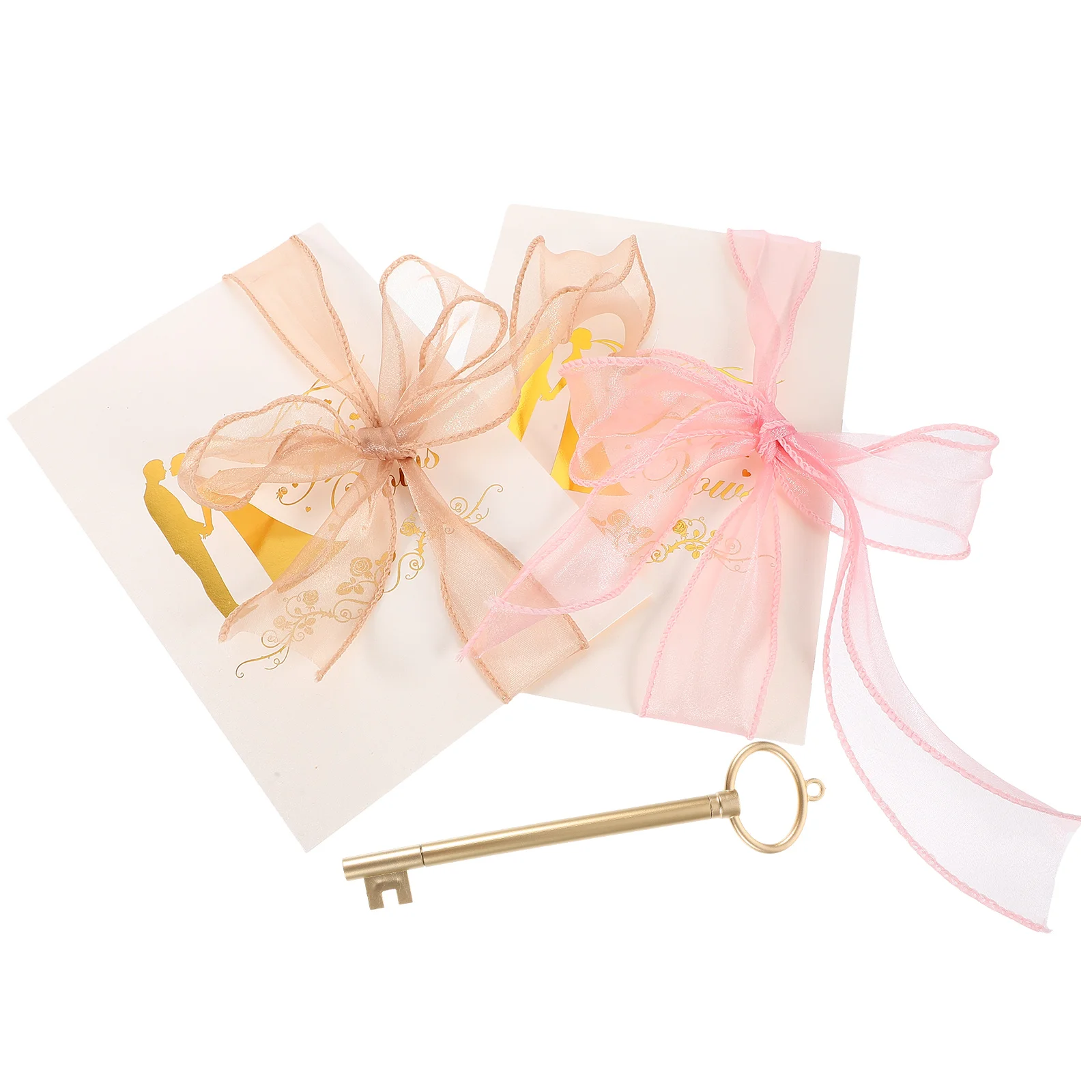 2pcs Book Exquisite Craftsmanship Paper Wedding Vow Cards Delicate Ribbon Vow Brochures Party Speech Cards Romantic