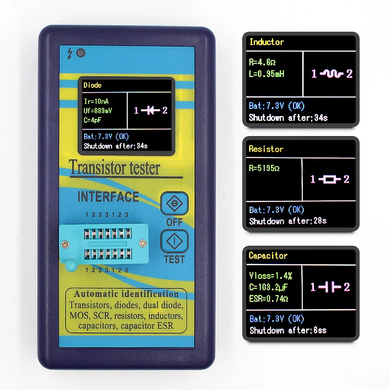 Multi-purpose Transistor Tester 128*160 Diode Thyristor Capacitance
