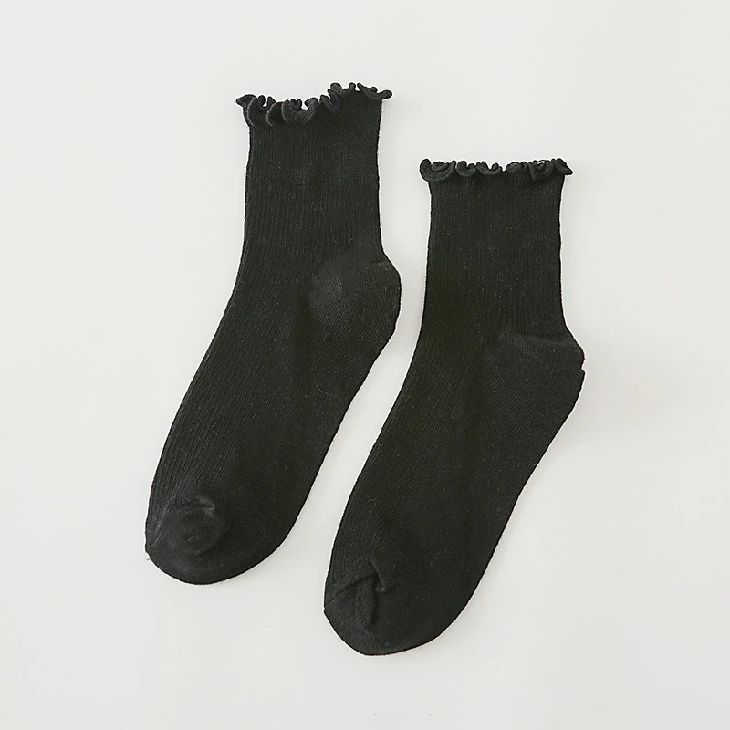 black ruffle socks