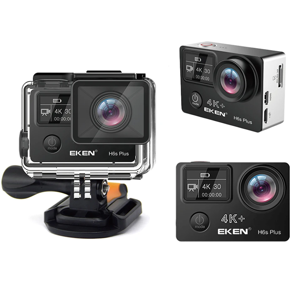 

EKEN H6s Plus Sport Camera Dual Screen 4K 30fps EIS Video Resolution 2.4G Wifi Remote Sport Action Camera 4K