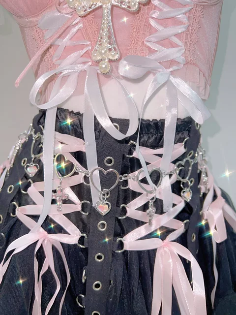 Frilly Lace Top and Lace Up Skirt 4