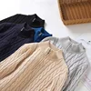 100% Cotton Sweaters Men's High Quality Autumn Cable Knit Christmas Sweater With Zipper Turtleneck Pullovers Zipper Pull Homme 8 1