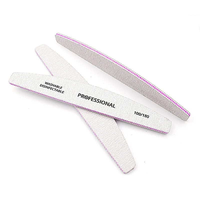 5Pcs/Lot Semilunar Manicure Files 4mm 100 180 240 Nail Files
