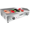 Electric Griddle | Teppanyaki Half Flat and Half Grooved Grill with Double Thermostat | No plug | Manual Control , 110V 1