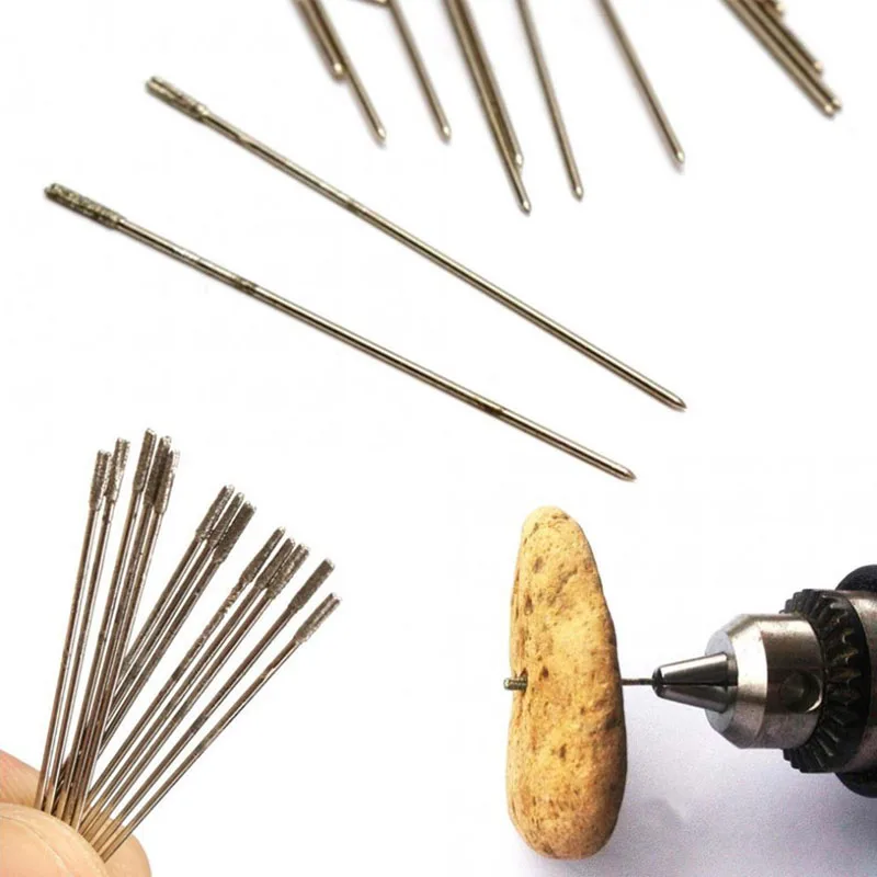 5-20pcs 0.8-2.4mm Diamond Coated Tipped Drill Bits for Tile Glass Jewellery Hole Saw Crystal Ceramics Semiconductor Materials