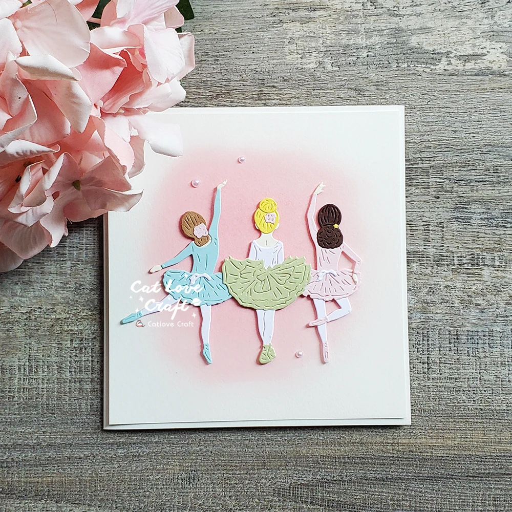 Catlove 발레 소녀 금속 절단 다이 스크랩북 금형 칼 스텐실 다이 컷 카드 만들기 DIY 공예 엠보싱 새로운 다이