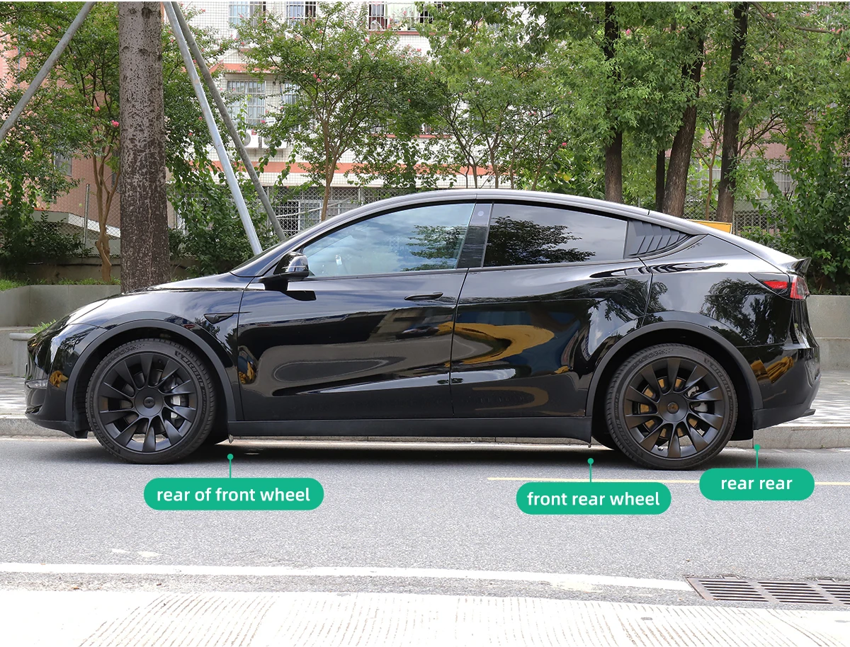 LUCKEASY Für Tesla Model Y 2020–2024, Hinterrad-Schmutzfänger, Auto-Modifikationszubehör, Spritzschutz, Schlamm-Kotflügel-Set – Detail 18