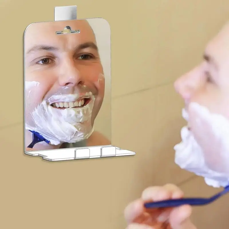 Akryl holení zrcadlo znovu použitelný zeď sání sprcha zrcadlo přenosné cestovní koupelna příslušenství pro dlážděná sklo nerez ocel