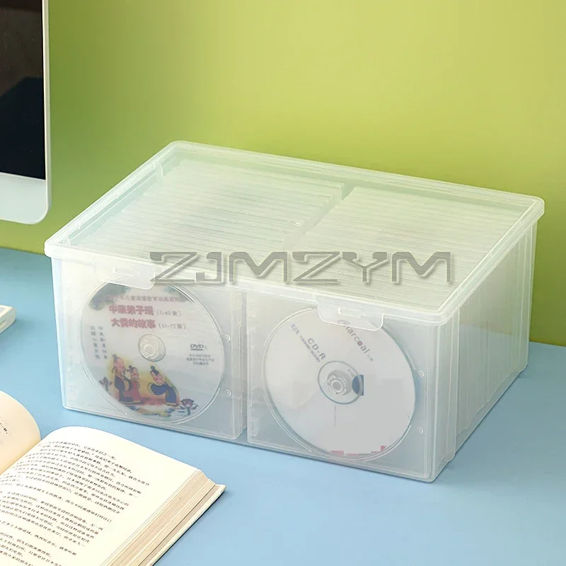 Transparent CD Storage Box Disc Comic Album Storage Organizer Dustproof Home DVD Box Large Capacity With Snap Cover cd dvd storage bag cd dvd storage case