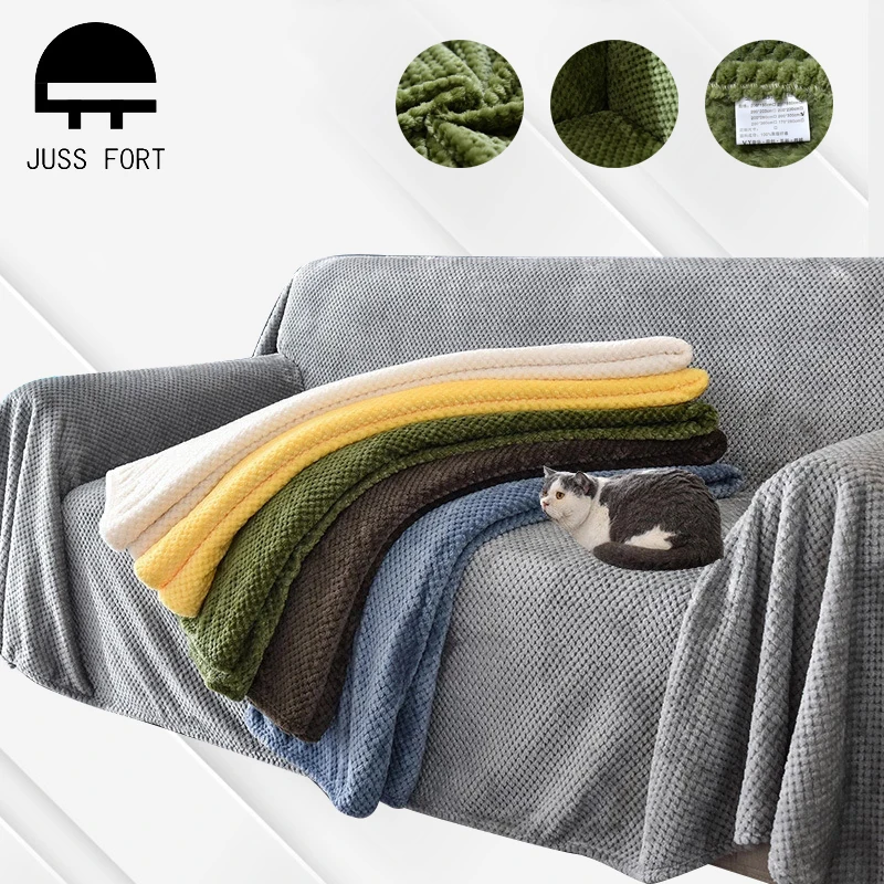 

Thicken Plush Sofa Cover Blanket Bedspread Plaid Anti-cat Scratch Couch Covers for Living room Decor Slipcovers Throw Blankets