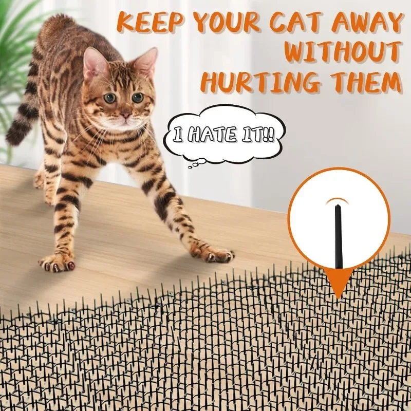 Cat Repellent Mat Garden Prickle Strip Spliceable Anti Dog Digging Climbing Mats Keep Pets Away Universal Animal Driving Tools