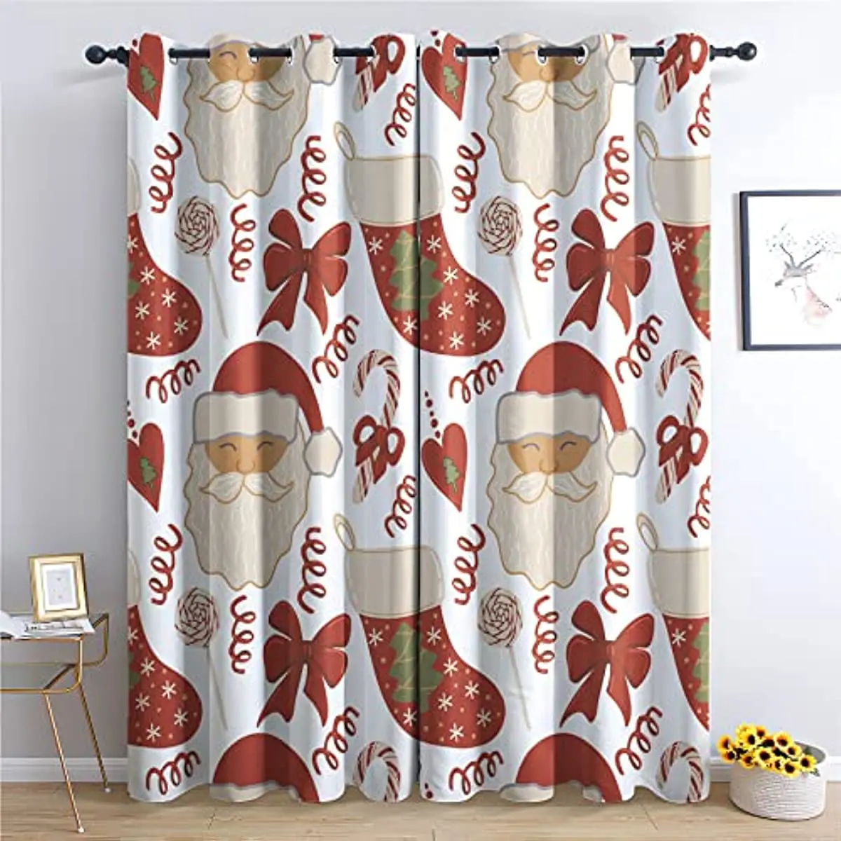 

Рождественские светонепроницаемые шторы с Санта-Клаусом, шторы для спальни, гостиной, кухни, оконные шторы, рождественское и Новогоднее украшение для дома