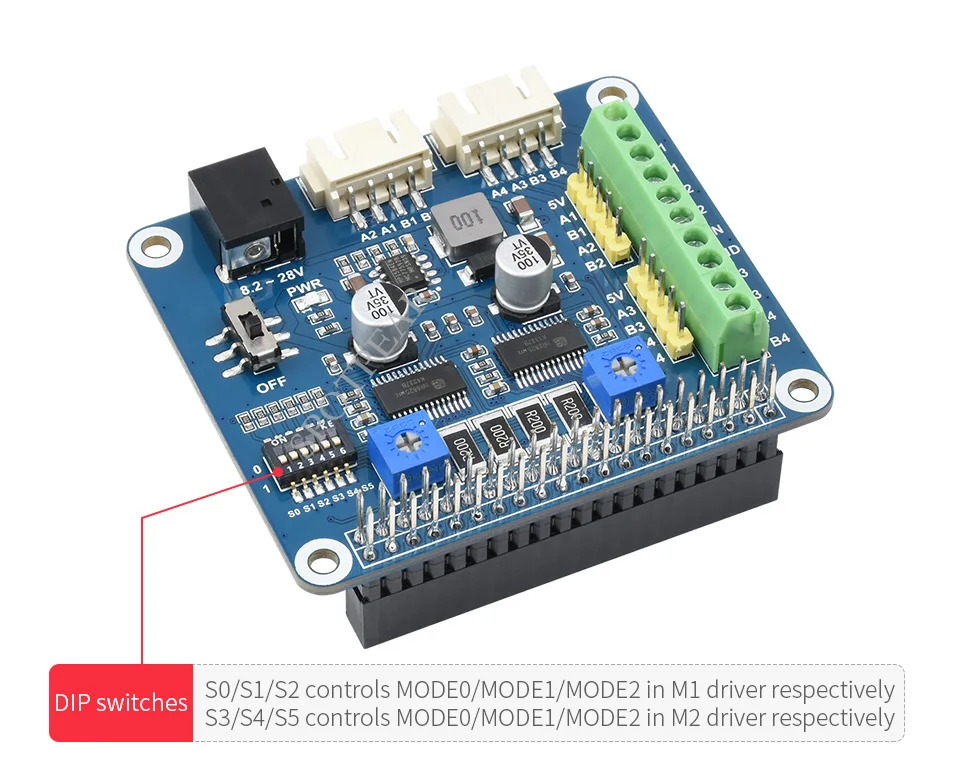 Raspberry pi hrb8825 motor deslizante chapéu conduz