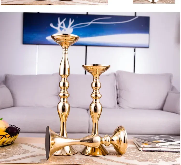 Description Picture 4 of itemCandle Holders Christmas Decorations Wedding Centerpieces Lantern  Gold Flower Vase Table Centerpiece  Flowe