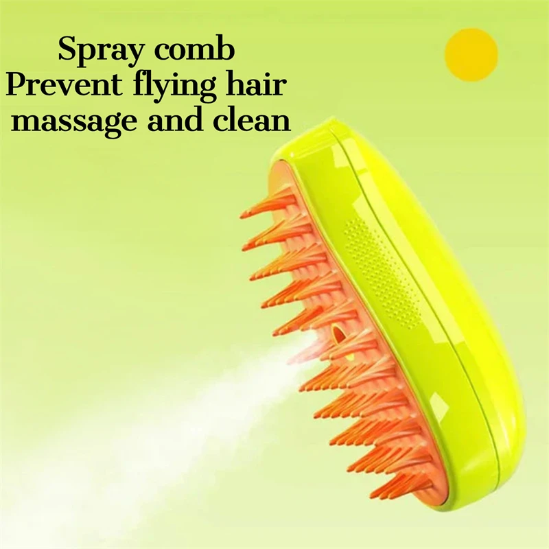 Cat Dog Pet Grooming Comb with Electric Spray Water Steam Soft Silicone Brush Kitten Pet Bath Brush Massage Pet Hair Remover