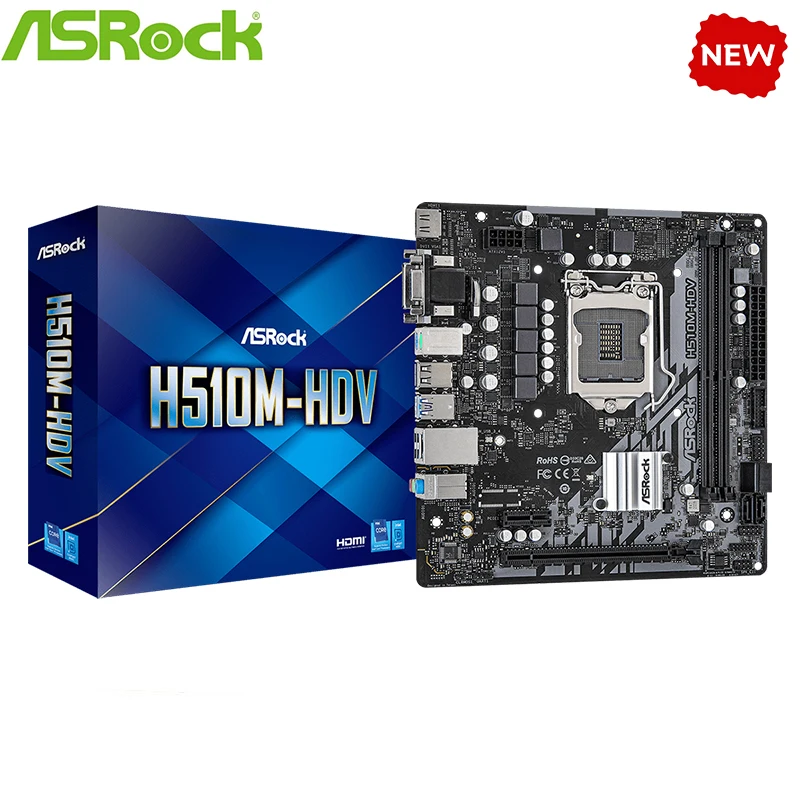 Scheda Madre H510 Nuova Per Presa Scheda Madre Asrock H510M-Hdv Lga1200 Ddr4 Supporto Scheda Madre Desktop 11400 10100F