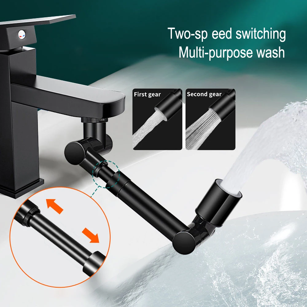 Mechanical Arm Rotary Expansion Faucet Aerator Kitchen Bathroom Universal 1440 &deg; Rotary Faucet Aerator Expander Splash Filter