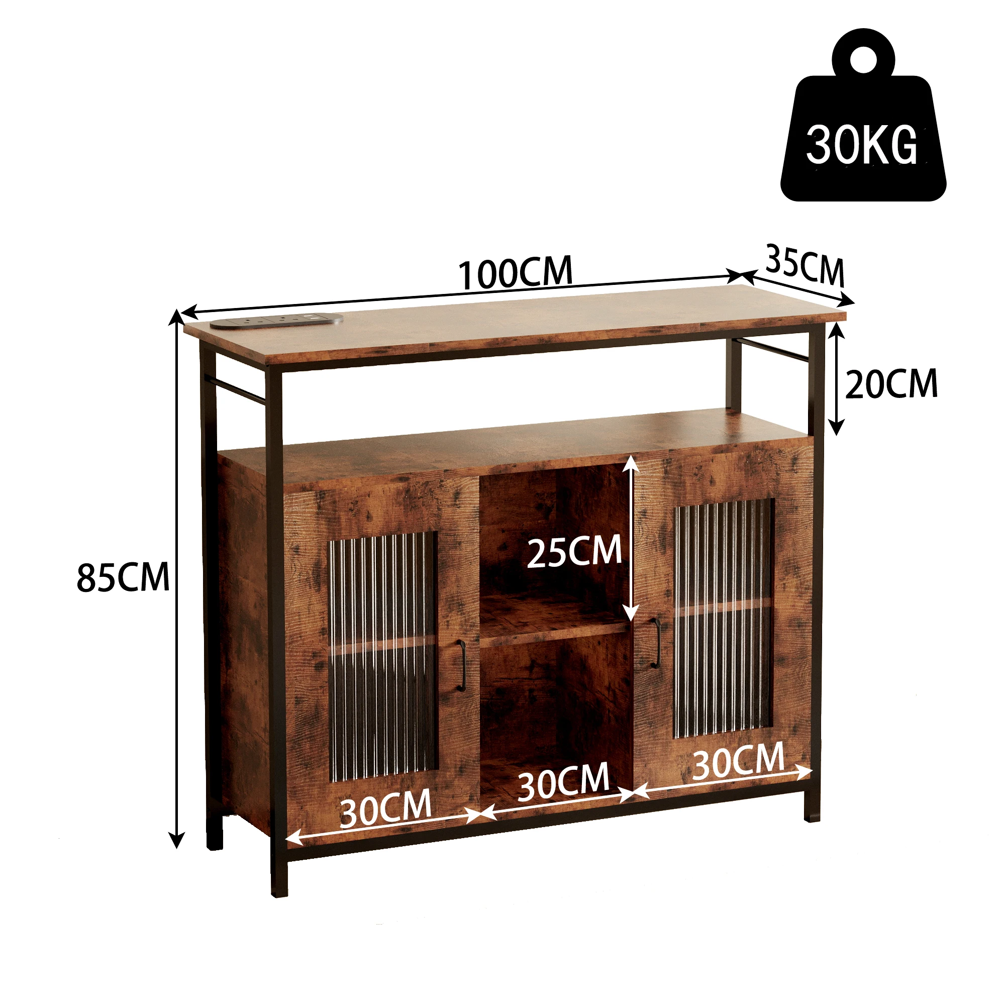 AnneFish خزانة ركن القهوة 3 طبقات المطبخ طاولة ركن...
