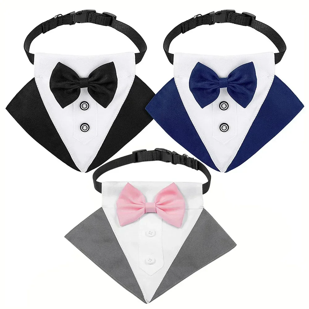 Dogs Tuxedo Bandana Formal Dog Wedding Bandana Collar with