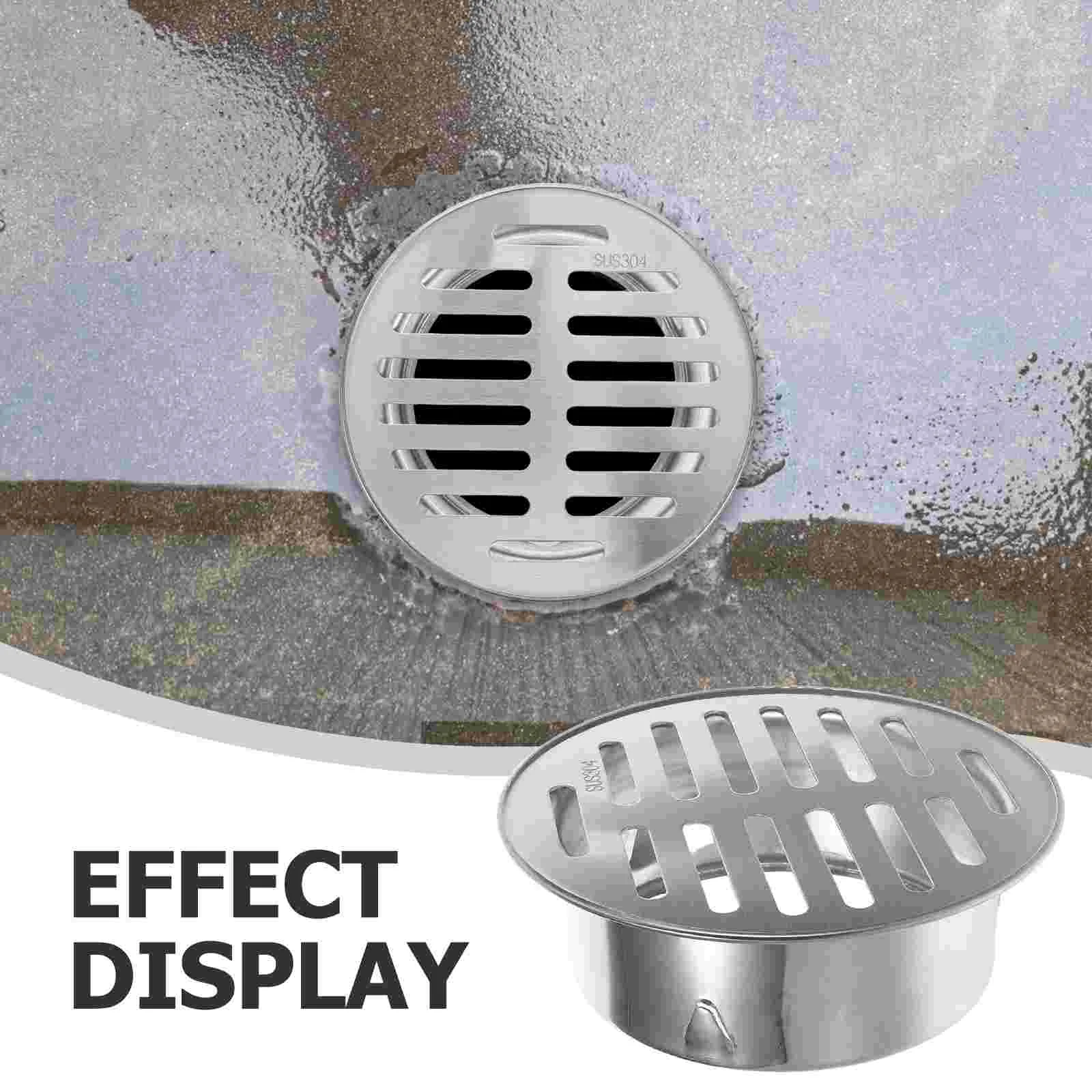Stainless Steel Floor Drain Thickened Round Rooftop Outdoor Large Capacity Shower Filter Sewer Drain High Garden Pipeline L