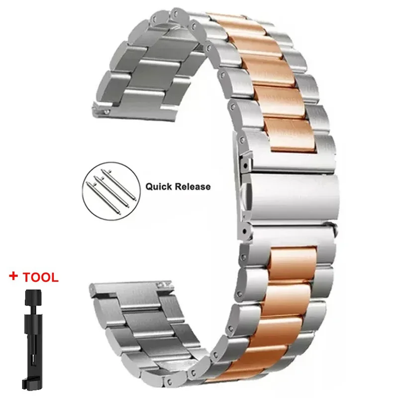 Stainless Steel Quick Release 22MM Metal Watch Band Strap